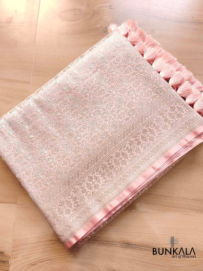 Light Baby Pink Mashru Silk Banarasi Saree