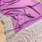 Pink and Green Two Tone Jamewar Weaved Soft Mashru Silk Floral Jaal Design Banarasi Saree
