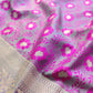 Pink and Green Two Tone Jamewar Weaved Soft Mashru Silk Floral Jaal Design Banarasi Saree
