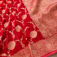 Bridal Red Georgette Sona Zari Jaal Design Banarasi Saree