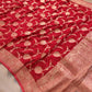 Bridal Red Georgette Sona Zari Jaal Design Banarasi Saree