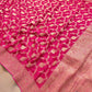 Hot Pink Georgette Sona Zari Jaal Design Banarasi Saree