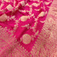 Hot Pink Georgette Sona Zari Jaal Design Banarasi Saree