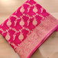 Hot Pink Georgette Sona Zari Jaal Design Banarasi Saree