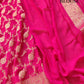 Hot Pink Georgette Sona Zari Jaal Design Banarasi Saree