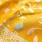 Bright Yellow Meenakari Floral Jaal Banarasi Soft Tissue Silk Saree