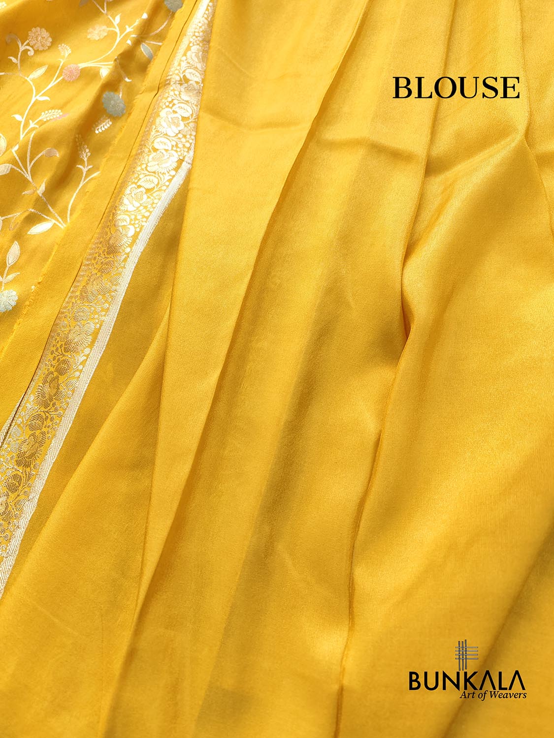 Bright Yellow Meenakari Floral Jaal Banarasi Soft Tissue Silk Saree