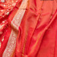Red Meenakari Floral Jaal Banarasi Soft Tissue Silk Saree