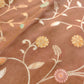 Chiku Brown Meenakari Floral Jaal Banarasi Soft Tissue Silk Saree