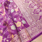 Purple Meenakari Floral Jaal Banarasi Soft Tissue Silk Saree