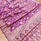 Purple Meenakari Floral Jaal Banarasi Soft Tissue Silk Saree