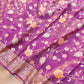 Purple Meenakari Floral Jaal Banarasi Soft Tissue Silk Saree