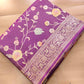 Purple Meenakari Floral Jaal Banarasi Soft Tissue Silk Saree
