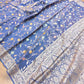 Blue Meenakari Floral Jaal Banarasi Soft Tissue Silk Saree