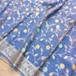 Blue Meenakari Floral Jaal Banarasi Soft Tissue Silk Saree