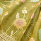 Mehandi Green Meenakari Floral Jaal Banarasi Soft Tissue Silk Saree