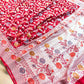 Red Meenakari Silver Zari Jaal Handloom Banarasi Pure Georgette Saree