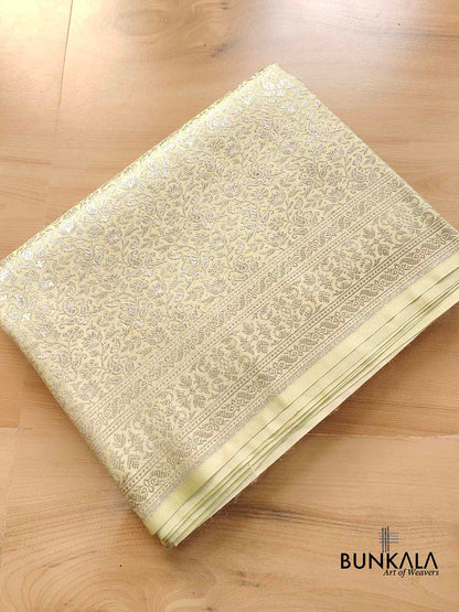 Pista Green Mashru Silk Banarasi Saree