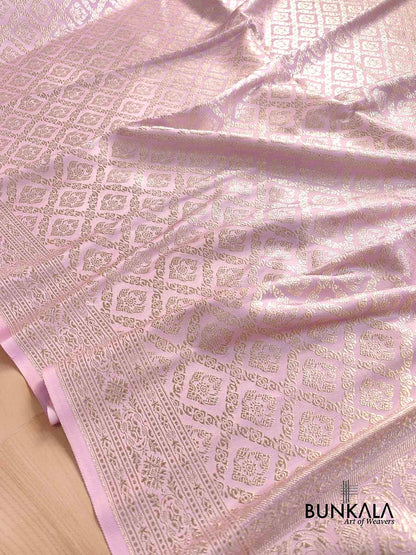 Lilac Lavender Mashru Silk Banarasi Saree