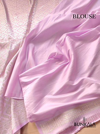 Lilac Lavender Mashru Silk Banarasi Saree