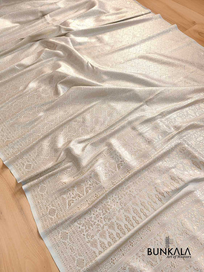 Light Blue Mashru Silk Banarasi Saree