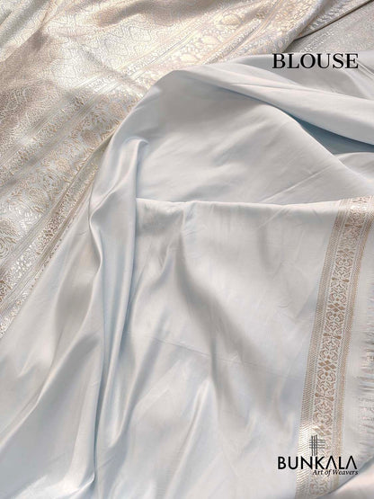 Light Blue Mashru Silk Banarasi Saree