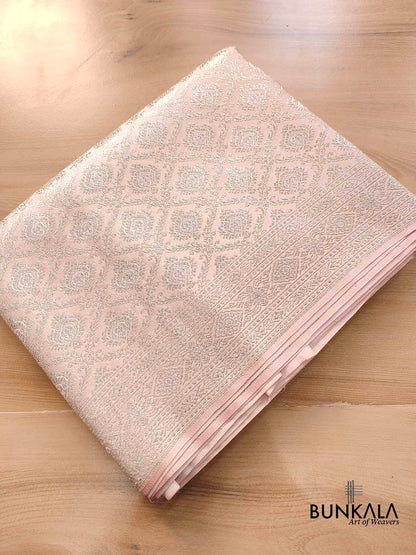 Light Nude Pink Mashru Silk Banarasi Saree