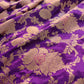 Purple Handweaved Kadwa Jangla Design Meenakari Pure Katan Silk Banarasi Saree