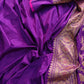 Purple Handweaved Kadwa Jangla Design Meenakari Pure Katan Silk Banarasi Saree