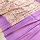 Lavender Digital Floral Printed Tanchui Banarasi Silk Saree