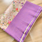 Lavender Digital Floral Printed Tanchui Banarasi Silk Saree