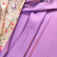 Lavender Digital Floral Printed Tanchui Banarasi Silk Saree