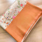 Orange Digital Floral Printed Tanchui Banarasi Silk Saree