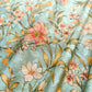 Aqua Blue Digital Floral Printed Tanchui Banarasi Silk Saree