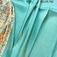 Aqua Blue Digital Floral Printed Tanchui Banarasi Silk Saree