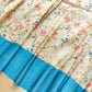 Blue Digital Floral Printed Tanchui Banarasi Silk Saree