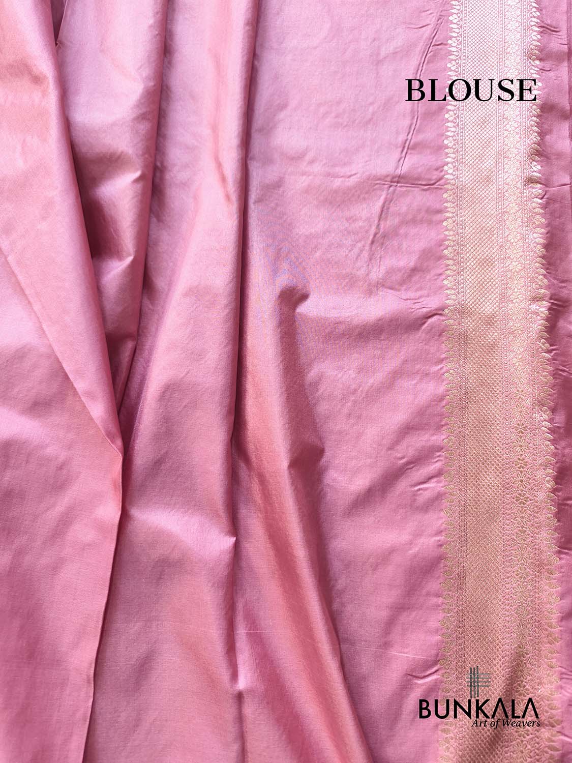 Baby Dusty Pink Gold & Silver Floral Jaal All Over Handloom Banarasi Pure Katan Silk Saree