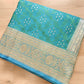 Green Two Tone Peacock Color Mashru Silk Jamewar Weaved Banarasi Saree