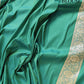 Green Two Tone Peacock Color Mashru Silk Jamewar Weaved Banarasi Saree
