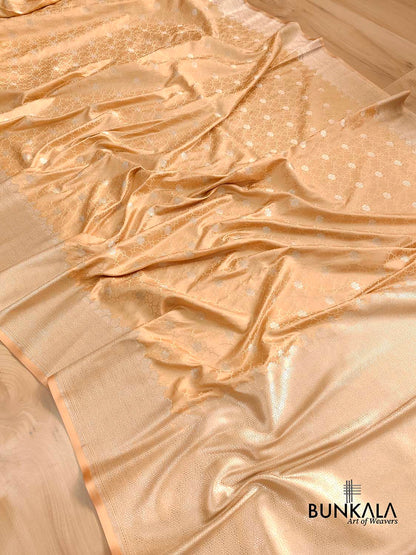 Beige Mashru Silk Jamewar Weaved Banarasi Saree