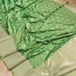 Green Two Tone Mashru Silk Jamewar Weaved Banarasi Saree