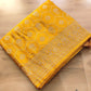 Mustard Yellow Soft Mashru Silk Unique Jaal Pattern Weaved Banarasi Saree
