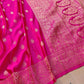 Hot Pink Soft Mashru Silk Allover Small Buti Weaved Banarasi Saree