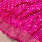 Hot Pink Soft Mashru Silk Allover Small Buti Weaved Banarasi Saree