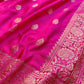 Hot Pink Soft Mashru Silk Allover Small Buti Weaved Banarasi Saree