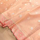 Peach Kadwa Buta Handweaved Banarasi Pure Organza Silk Saree