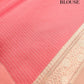 Peach Kadwa Buta Handweaved Banarasi Pure Organza Silk Saree