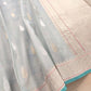 Ice Blue Kadwa Buti Handweaved Banarasi Pure Organza Silk Saree