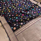 Black Floral Kadwa Handweaved Banarasi Pure Organza Silk Saree
