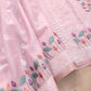Baby Pink Floral Pichwai Design Embroidered Organza Saree